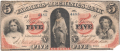 United States Of America Farmers and Mechanics Bank, 5 Dollaes,  1. 6.1860